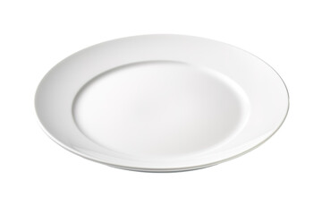 A Pristine White Plate Awaits Its Culinary Destiny on a White or Clear Surface PNG Transparent Background.