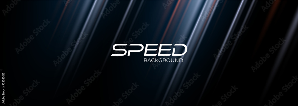 Aufkleber Dark modern abstract background with bright glowing movement and high-speed light effect. Vector illustration