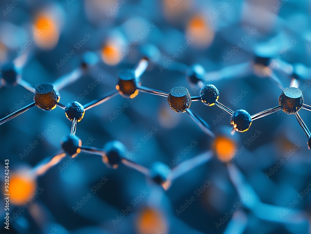 Poster abstract molecular structure background.