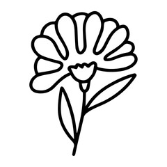 Flat design simple flower illustration on white background