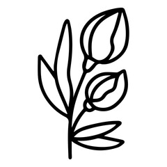 Flat design simple flower illustration on the white background