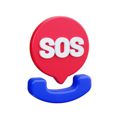 emergency call 3d render icons