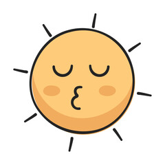 Shining Sun Character illustration on white background