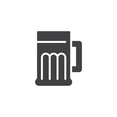 Beer mug with a handle vector icon