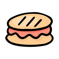 Burger fast food cartoon icon illustration
