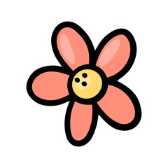 Hand drawn flower nature icon isolated