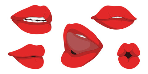 Fototapeta premium Doodle Lips Girl