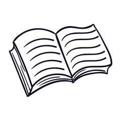 Hand drawn book cartoon illustration on the white background