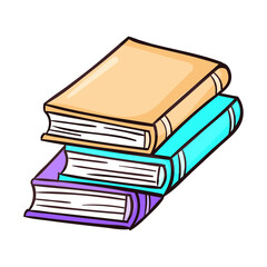Hand drawn book cartoon isolated illustration on a white