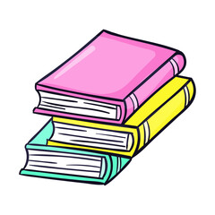 Hand drawn book cartoon isolated illustration on white