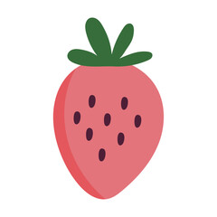 Obraz premium Strawberry fresh fruit icon isolated on white