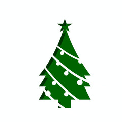 christmas tree icon isolated with white background