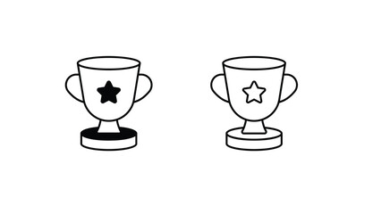 Trophy icon design with white background stock illustration