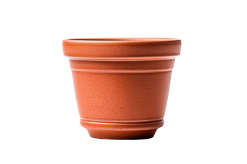 A Terracotta Pot Ready for a New Sprout on a White or Clear Surface PNG Transparent Background.