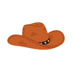 Cowboy hat. Hand drawn vector illustration isolated on white background.