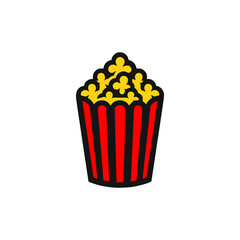 popcorn logo. snack movie food vector illustration template design