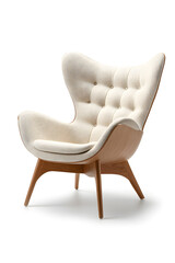 Modern Scandinavian wooden chair isolated on white background