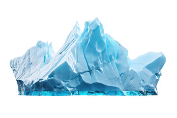 Obraz premium A Crystallized Giant: An Icebergs Majestic Profile Against a Pristine White Background on a White or Clear Surface PNG Transparent Background.
