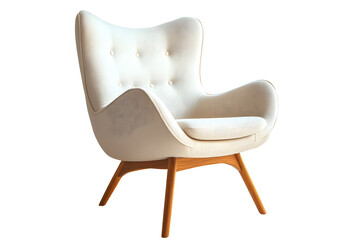 Modern Scandinavian wooden chair isolated on white background