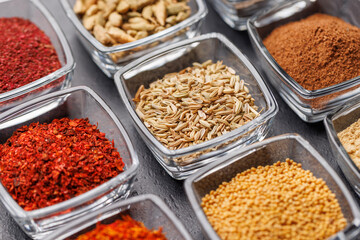 Various spices on the table