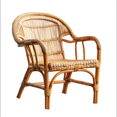 Rattan chair isolated on white background