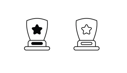 Trophy icon design with white background stock illustration