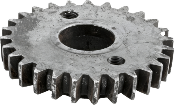 background removed transparent PNG of a metal steel spur gear for power transmission, used in mechanical engineering