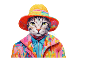 When your cat has better fashion sense than you! Check out this purr-fectly dressed kitty in a colorful hat and jacket