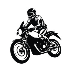 Naklejka premium Minimal Motorcycle Silhouette In Action Pose