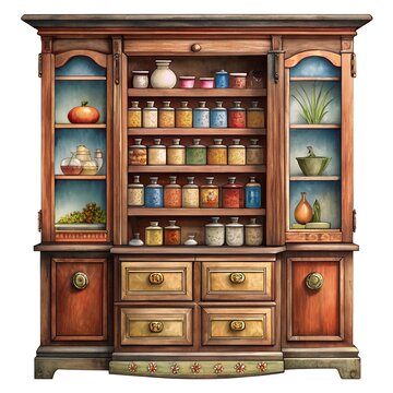 recommend clip art: Apothecary cabinet clipart illustration isolated on white background