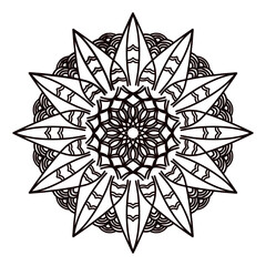 Mandala for coloring book, round ornament, irregular floral shape decoration, oriental vector, stress therapy pattern, weave yoga vector logo design element. adult mandala for coloring