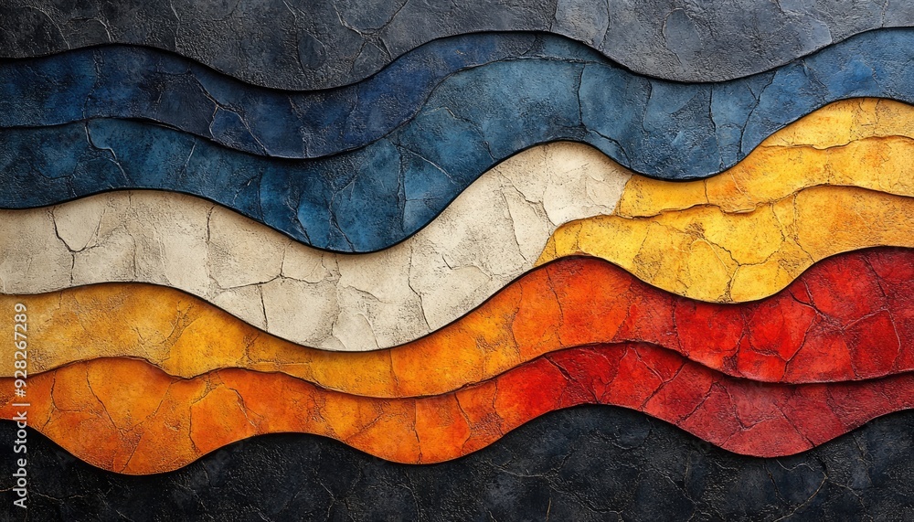 Poster abstract art with colorful waves. ideal for website backgrounds or as a design element.
