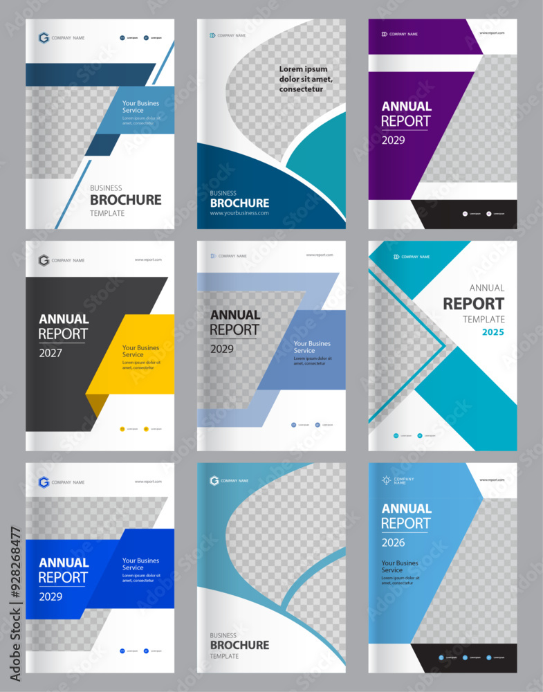 Poster set business cover design background template for annual report. brochure. company profile book pres