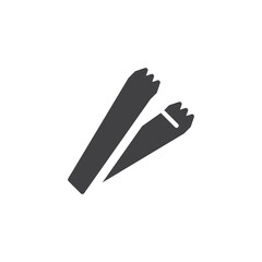 Pair of ice tongs vector icon