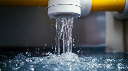 Water Leaking From Pipe in Industrial Setting Reflecting Plumbing Issues and Maintenance Problems