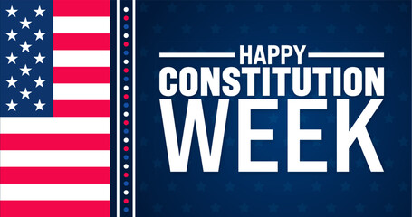 Fototapeta premium Happy Constitution Week is observed every year in September. Holiday concept. Template for background, banner, card, poster, placard, design template with unique shapes with standard color.