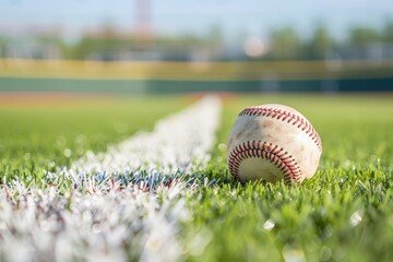 Baseball, sports and players on a field for a game, training and competition. Team challenge, waiting and boys on a pitch for professional sport, practicing and batting in a league for, Generative AI