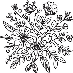 Obraz premium A flower line art coloring book illustration