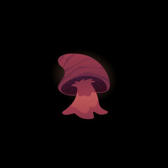 A whimsical color illustration of a mushroom for a playful design.