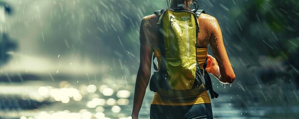 Innovative sports hydration pack for long-distance running, 4K hyperrealistic photo
