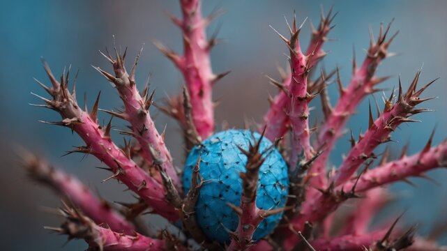 background pink and blue on thorns of Crown.
