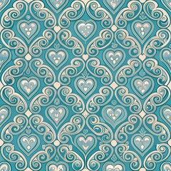 Seamless Heart and Curve Pattern. Perfect for: Valentine's Day, Romantic themes