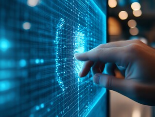 Hand Interacting with a Digital Interface.