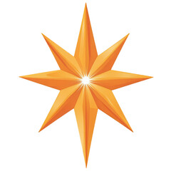 Obraz premium A vibrant orange star shines brightly, symbolizing guidance, inspiration, and creativity in design and illustration.