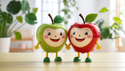 They are cartoon characters with smiles on their faces.