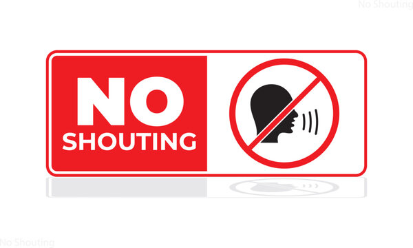 No Shouting, no shouting icon, silence icon, don't talk, do speak
