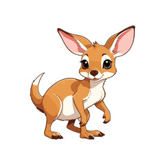 Adorable Cartoon Kangaroo with a Playful Stance
