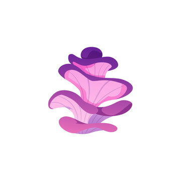 recommend clip art: Mystical pink-violet mushroom, multi-tiered, wavy shape.
