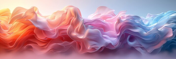 Obraz premium Discover a dreamy 3D abstract background blending pastel colors and swirling shapes. Realistic rendering, high-quality textures