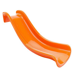 Orange slide for kids, isolated, transparent background, png